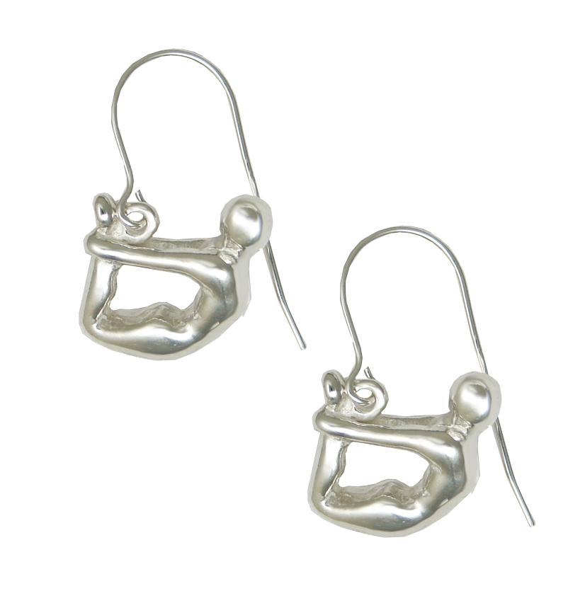 Sterling Silver Yoga Position "The Bow" Drop Dangle Earrings